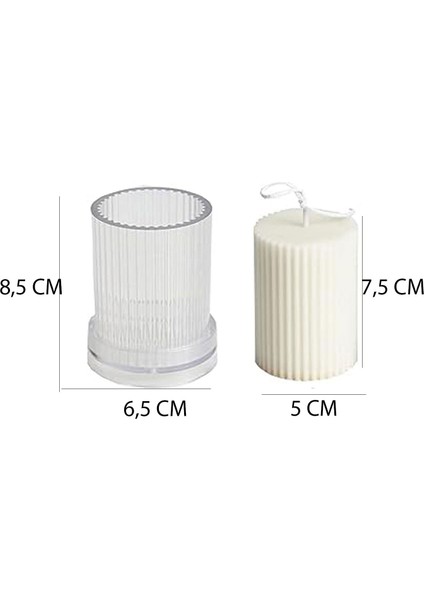Poli Karbon Sert Plastik Mum Kalıbı Dik Çizgili 8,5x6,5 cm fiyatları