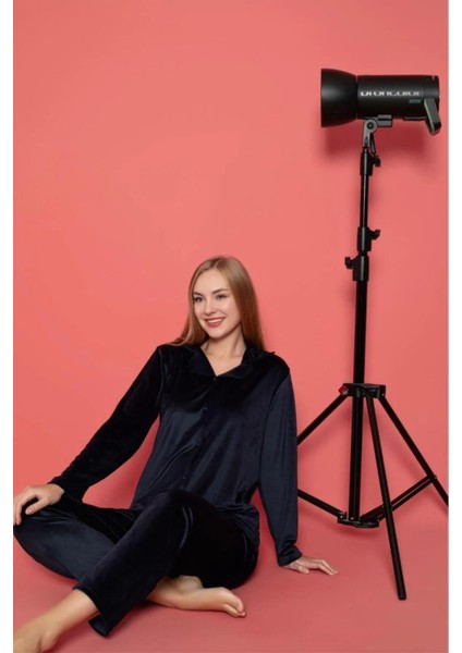 Charme Kadın Kışlık Gömlek Yaka Kadife Pijama Takımı P301/515- 1 Adet