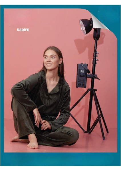 Kadın Kışlık Gömlek Yaka Kadife Pijama Takımı P301/279- 1 Adet