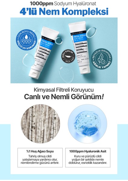 Su Bazlı Nemlendirici Güneş Kremi Derma Factory Fresh Aqua Sun Cream Spf 50+ Pa++++