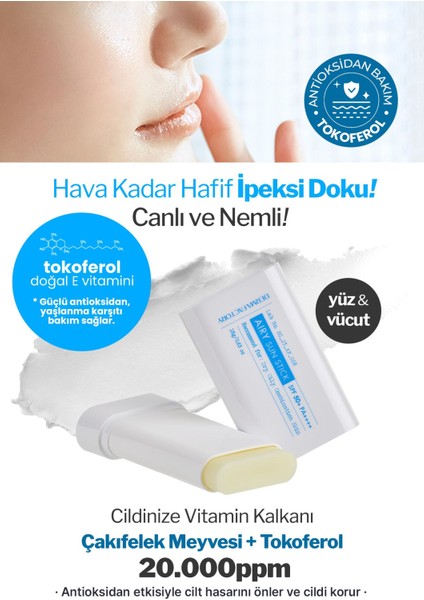 Yağlı ve Karma Ciltler Için Mat Stick Güneş Koruyucu Derma Factory Airy Sun Stick Spf 50+ Pa++++