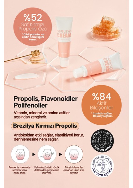 Derma Factory %52 Kırmızı Propolis İçeren Antioksidan Bakım Kremi Derma Factory Propolis Cream 50 ml