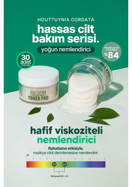 Hassas Ciltler Için Yatıştırıcı Derma Factory Houttuynia Cordata %84 Toner Pad 30 Adet