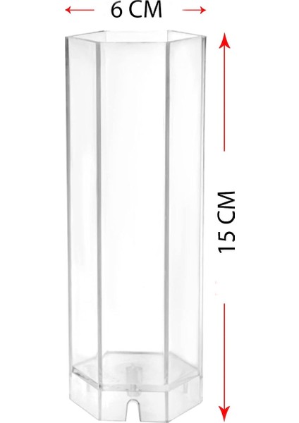 Poli Karbon Mum Kalıbı Altı Köşeli 15 cm 6239 modelleri