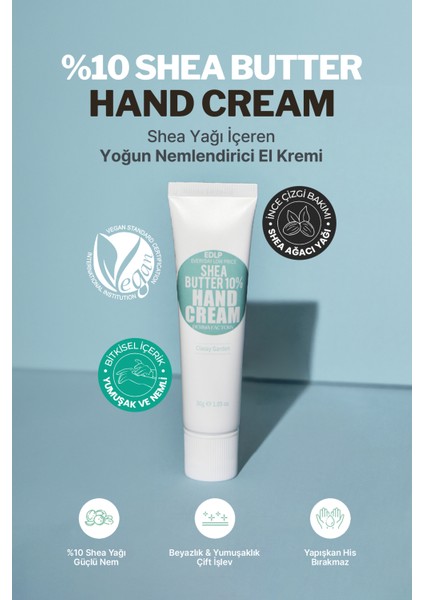 %10 Shea Yağı Içeren Yoğun Nemlendirici El Kremi Derma Factory Shea Butter Hand Cream 30ML fiyatları