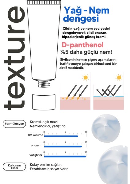 Hassas Ciltler Için Azulen ve Panthenol Içeren Güneş Kremi Derma Factory Be Zero Pure Sun Cream 80GR