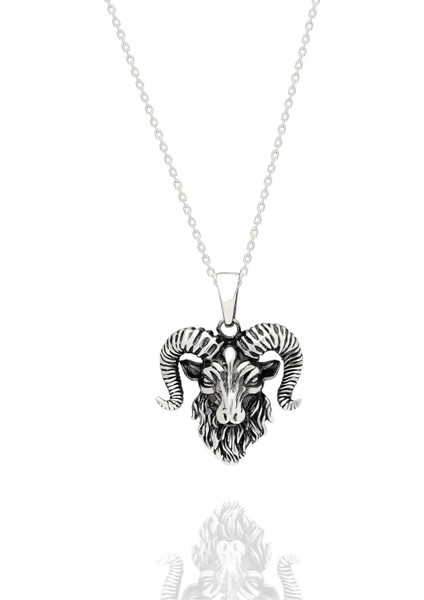 925 Ayar Gümüş Baphomet Keçi Kolye