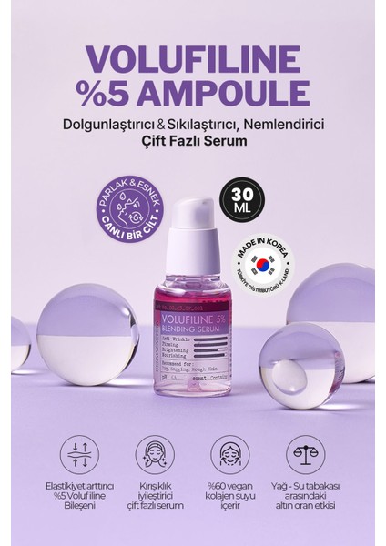 %5 Volufiline Içeren Dolgunlaştırıcı, Sıkılaştırıcı Çift Fazlı Serum Derma Factory Blendin Serum