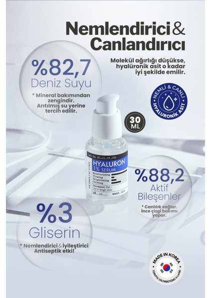 Derinlemesine Nemlendirici Hyalüronik Asit Serum Derma Factory %1 Hyaluron Serum 30 ml