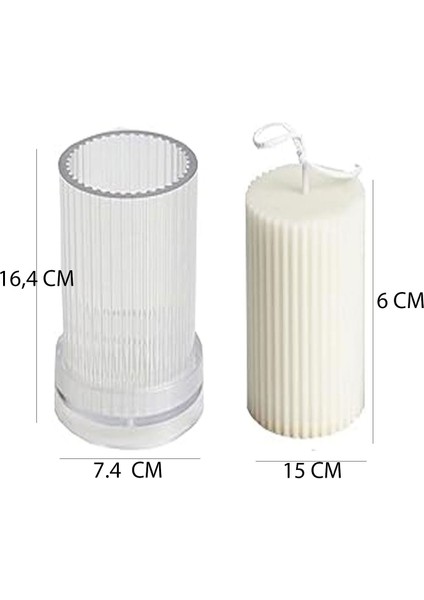 Poli Karbon Sert Plastik Mum Kalıbı Dik Çizgili 16,4x7,4 cm fiyatları