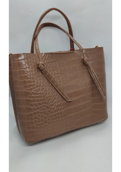 Timsah Deri Desenli Vizon Kadın Omuz Çantası fiyatları