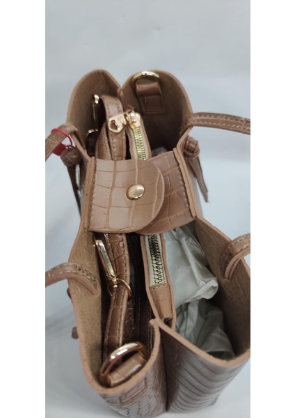 Timsah Deri Desenli Vizon Kadın Omuz Çantası fırsatları