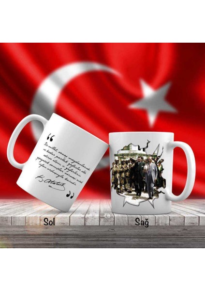 Mustafa Kemal Atatürk Askerleri Selamlıyor - Atatürk'ün Sözleri -Kupa Bardak