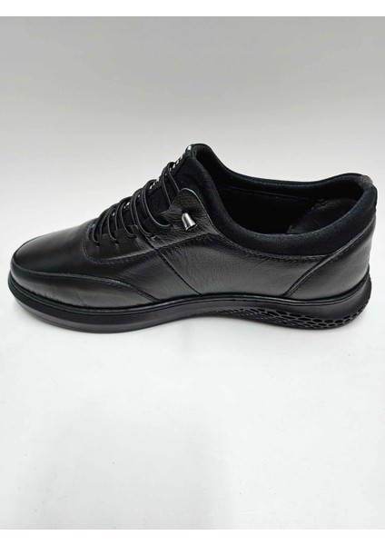 Hakiki Deri Siyah Bağcıksız Rahat Kauçuk Tabanlı Erkek Ayakkabı C-8401446 modelleri