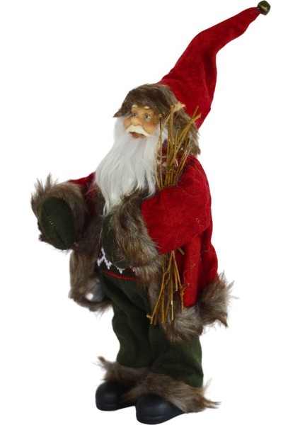 Yılbaşı Dekor Süsü Dekoratif Çalılı Noel Baba 35 cm