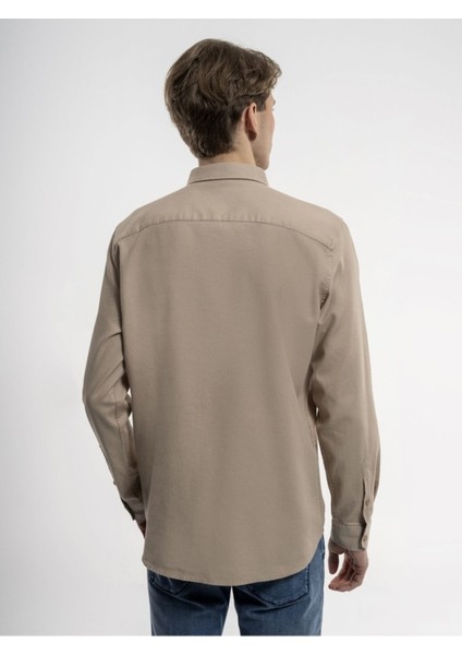 Erkek Regular Fit Bej Gömlek LF2030872