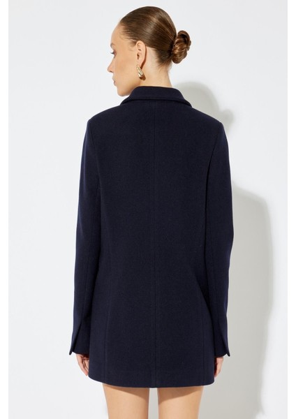 Kadın Koton x Sima Tarkan - Kalın Örme Düğmeli Cepli Kruvaze Kaşe Kaban 5WAK00326EW fırsatları