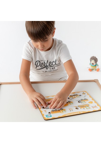 Montessori Iş Makineleri Ahşap Bultak Puzzle Seti - Eğitici, Öğretici ve Güvenli Çocuk Oyuncağı