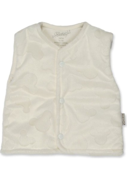 Kız Bebek Ekru Velboa Ayıcık Yelek 60018