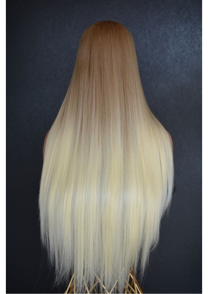 Kumral Platin Ombreli Düz Fiber Sentetik Peruk fiyatları