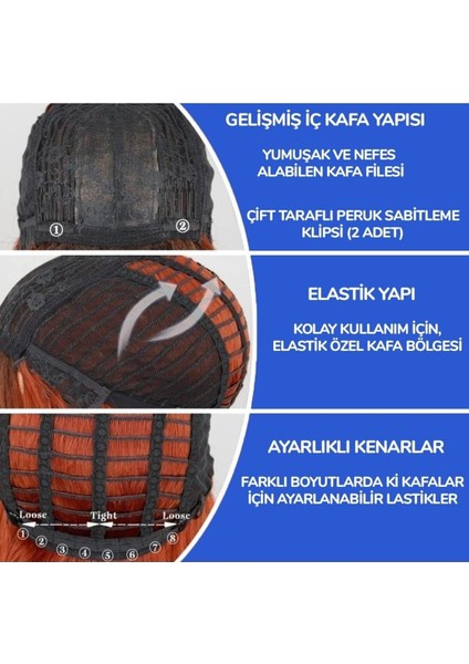 Beruflic Bebek Sarısı Uzun Kahküllü Dalgalı Fiber Sentetik Peruk modelleri