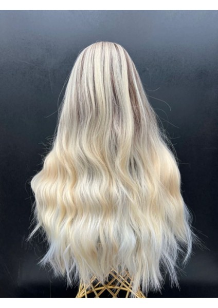 Kahve, Platin ve Sarı Balyajlı Lüks Peruk modelleri