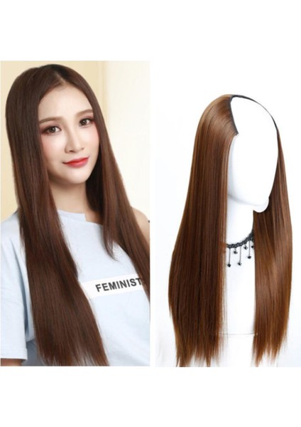 Kahverengi Özel Yapım Yarım Peruk Kahve Hayalet Peruk