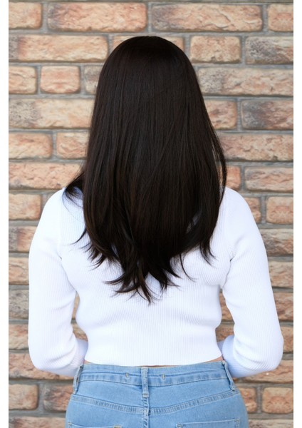 Omuzda Koyu Kestane Perçemli Peruk fiyatları