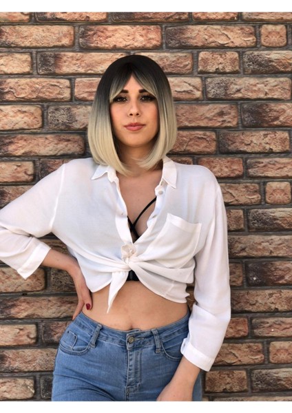 Kısa Küt Siyah Sarı Fiber Sentetik