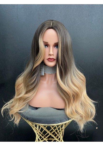 Koyu Kumral Bal Sarısı Ombreli Lüks Peruk fiyatları