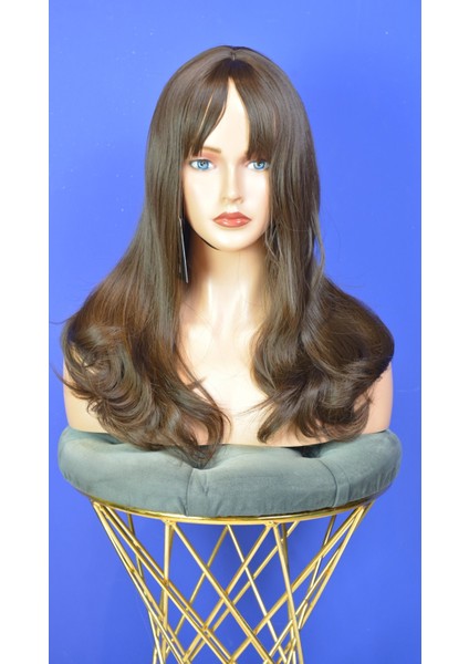 Orta Boy Kumral Perçemli Peruk