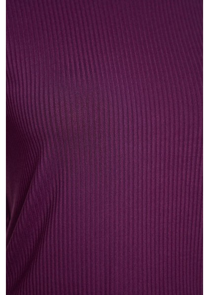 Moda Büyük Beden Bisiklet Yaka Örme Fit Düz Desen Casual Günlük Regular Uzun Kol Bluz indirimleri