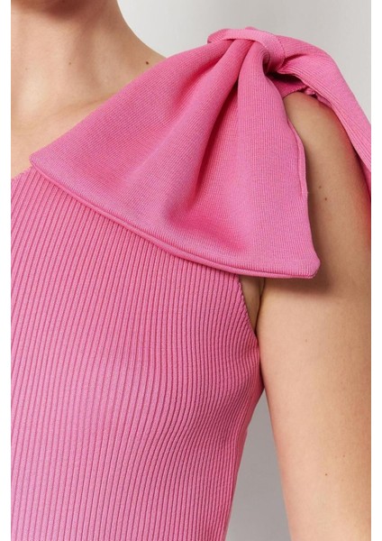 Moda Asimetrik Yaka Triko Regular Düz Desen Şık Gece Regular Kolsuz Bluz fırsatları