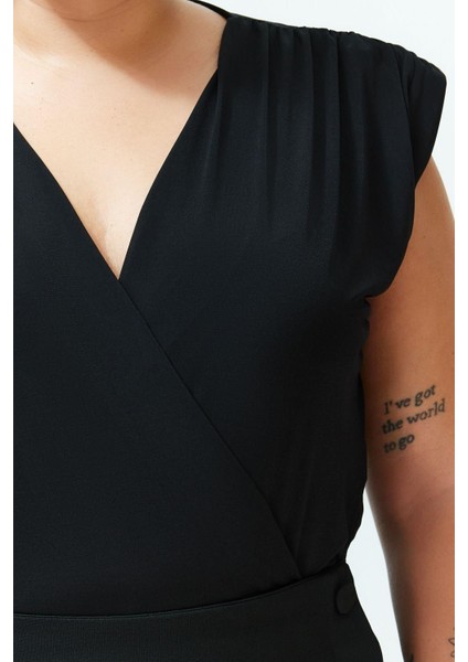 Moda Büyük Beden Kruvaze Örme Fit Düz Desen Casual Günlük Regular Kolsuz Bluz indirimleri