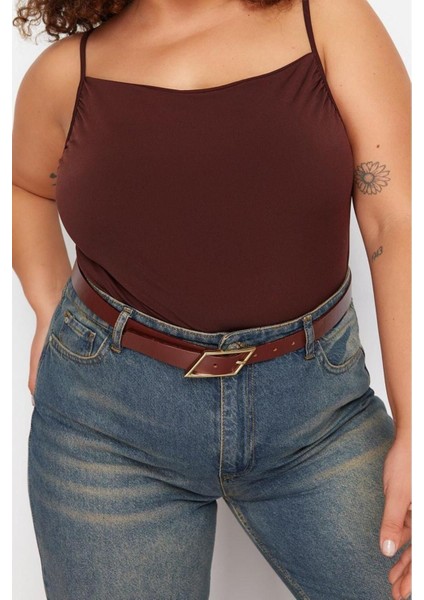 Moda Büyük Beden Degaje Yaka Örme Fit Düz Desen Casual Günlük Regular Askılı Kol Bluz fiyatları