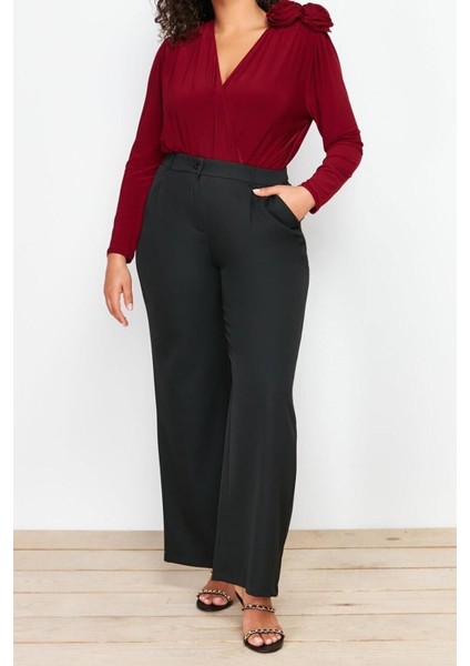Moda Büyük Beden Kruvaze Örme Fit Düz Desen Casual Günlük Regular Uzun Kol Bluz modelleri