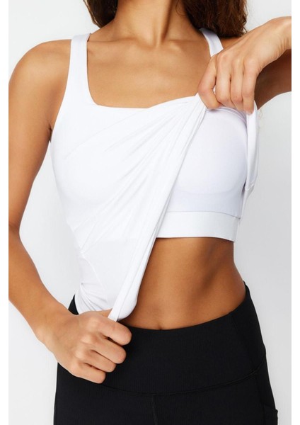 Moda Kare Yaka Örme Fit Düz Desen Sportswear Regular Askılı Kol Bluz fiyatları
