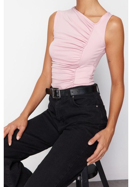 Moda Bisiklet Yaka Örme Regular Düz Desen Casual Günlük Regular Kısa Kol Bluz fiyatları