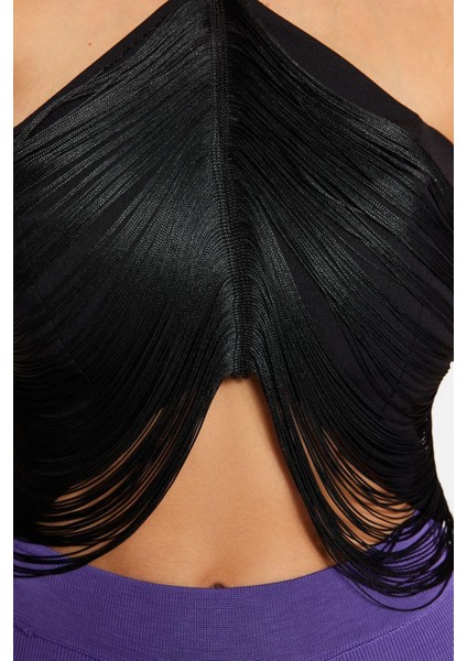 Moda Halter Yaka Dokuma Regular Düz Desen Şık Gece Crop Kolsuz Bluz indirimleri