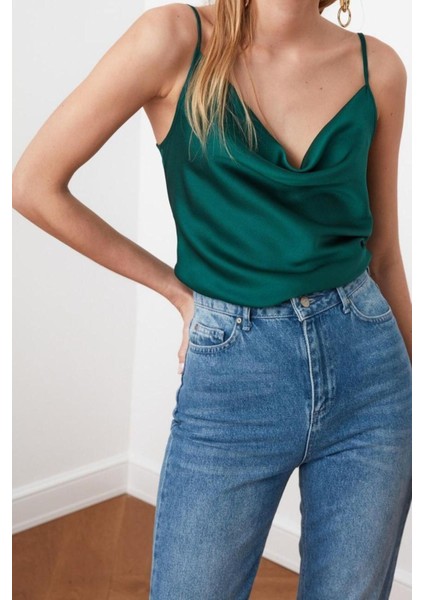 Moda Degaje Yaka Dokuma Regular Düz Desen Casual Günlük Regular Askılı Kol Bluz modelleri