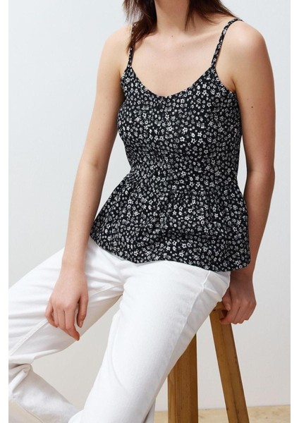 Moda Asimetrik Yaka Örme Slim Çiçekli Desen Casual Günlük Regular Uzun Kol Bluz fiyatları