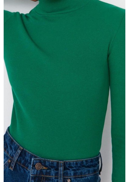Moda Dik Yaka Örme Slim Düz Desen Casual Günlük Regular Uzun Kol Bluz indirimleri