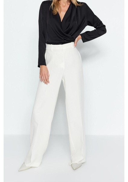 Moda Kruvaze Dokuma Regular Düz Desen Casual Günlük Regular Uzun Kol Bluz fırsatları