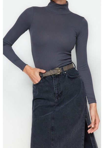 Moda Balıkçı Yaka Örme Slim Düz Desen Casual Günlük Regular Uzun Kol Bluz fiyatları