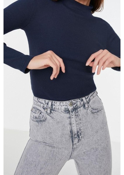 Moda Dik Yaka Örme Slim Düz Desen Casual Günlük Regular Uzun Kol Bluz fiyatları