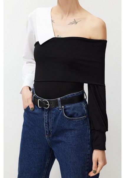Moda Ceket Yaka Örme Oversize Düz Desen Şık Gece Crop Uzun Kol Bluz fiyatları