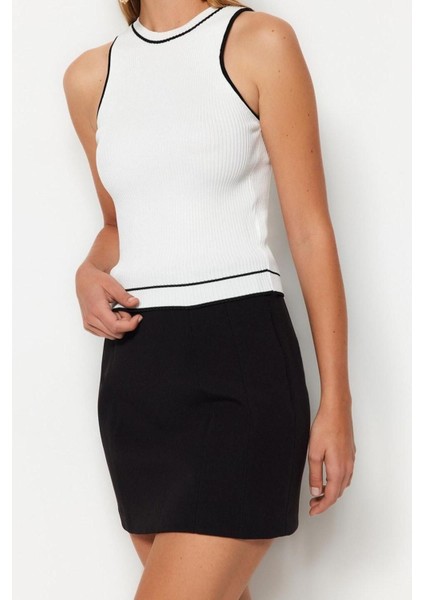 Moda Bisiklet Yaka Triko Regular Çizgili Desen Casual Günlük Regular Kolsuz Bluz fırsatları