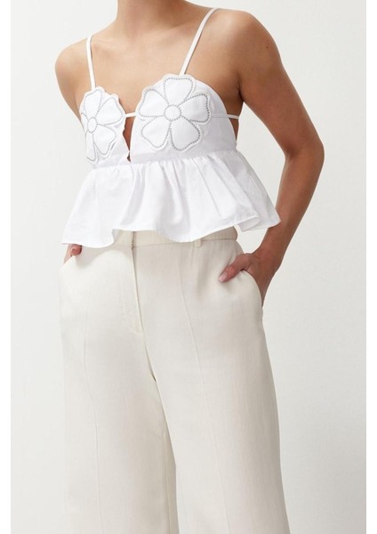 Moda Kalp Yaka Dokuma Crop Düz Desen Şık Gece Crop Askılı Kol Bluz modelleri