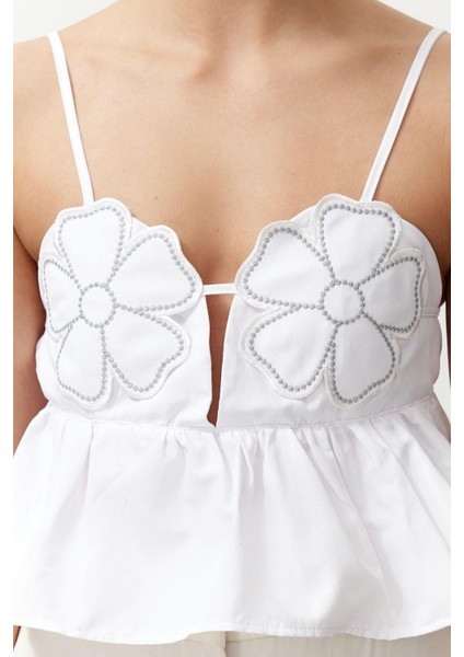 Moda Kalp Yaka Dokuma Crop Düz Desen Şık Gece Crop Askılı Kol Bluz indirimleri