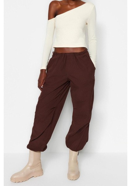 Moda Asimetrik Yaka Örme Slim Düz Desen Casual Günlük Crop Uzun Kol Bluz indirimleri